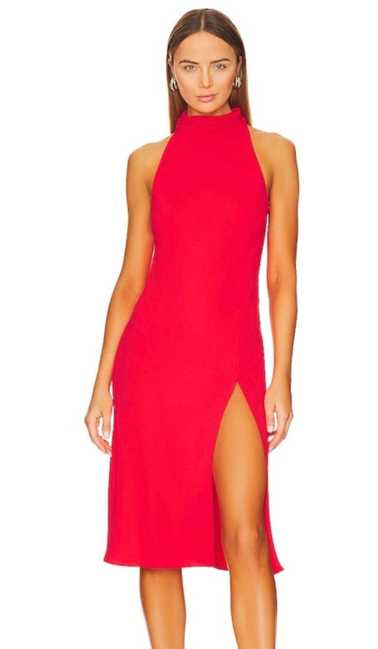 Amanda Uprichard Stanford Dress in Crimson